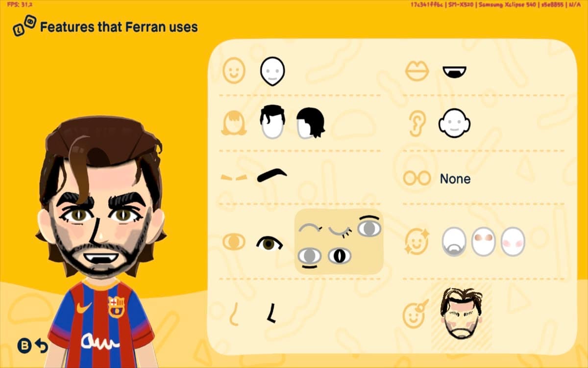 Ferran Torres Mii features guide