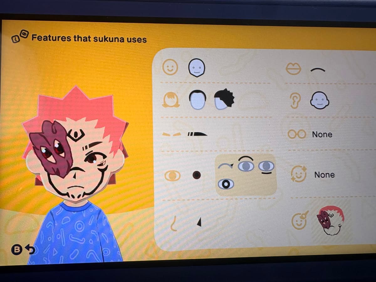 Ryomen Sukuna Mii features guide