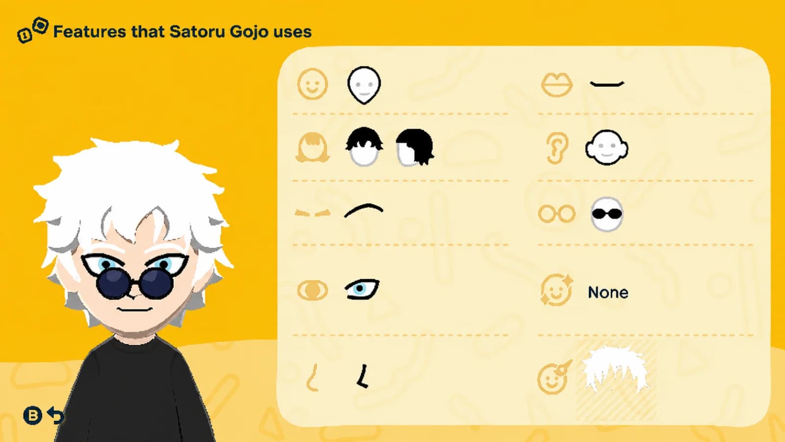 Satoru Gojo Mii features guide