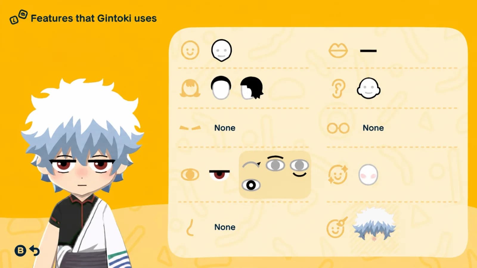 Gintoki Sakata Mii features guide